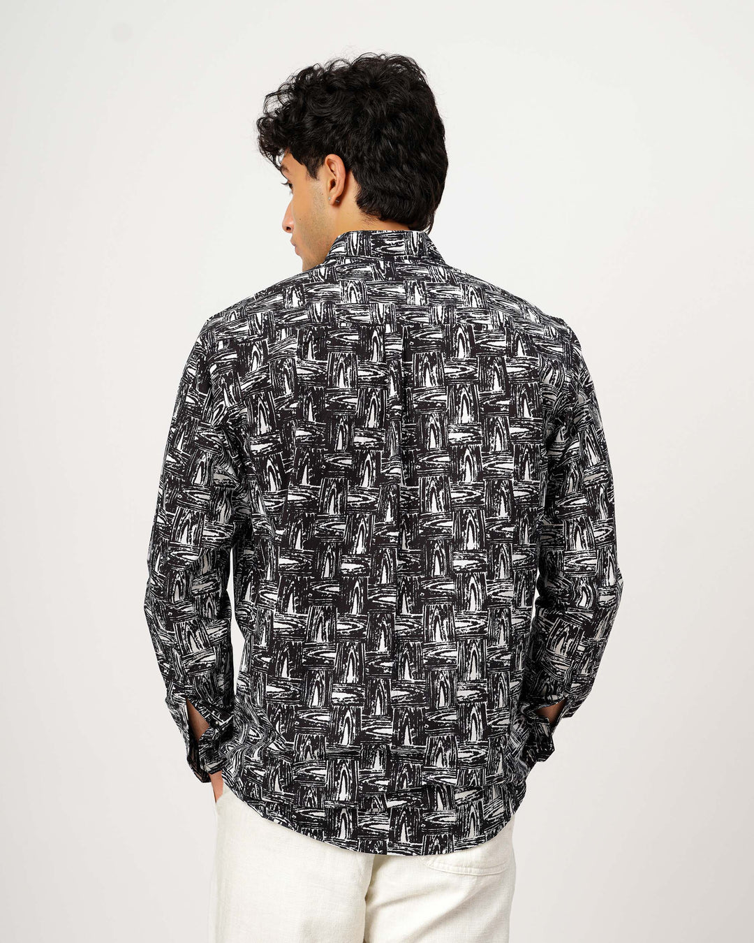 Black Grain Cotton Poplin Shirt