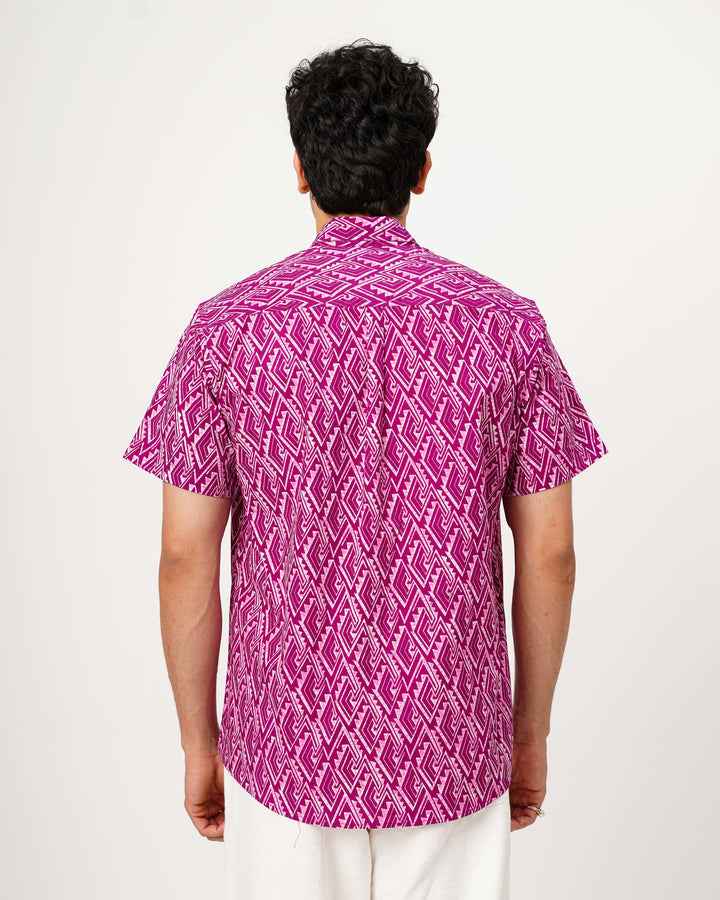Pink Array Cotton Poplin Shirt