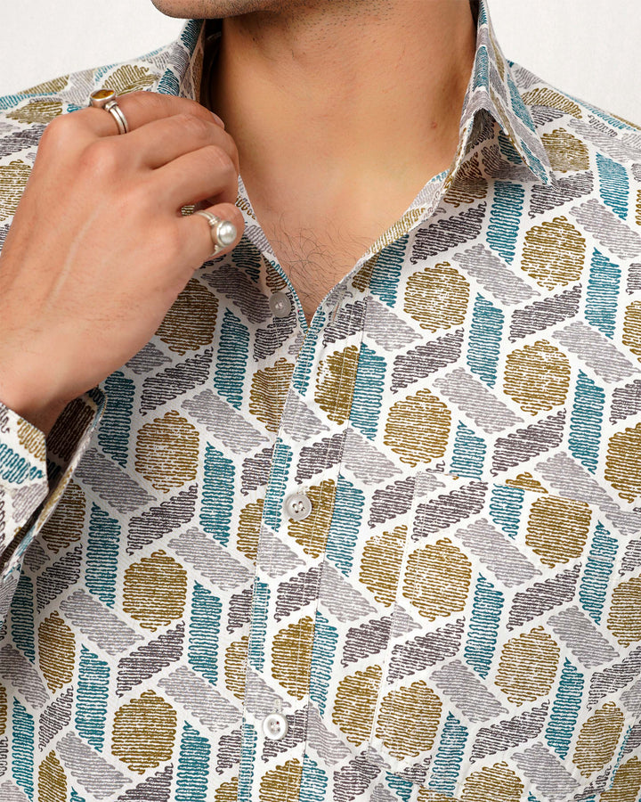 Mustard Links Cotton Poplin Shirt