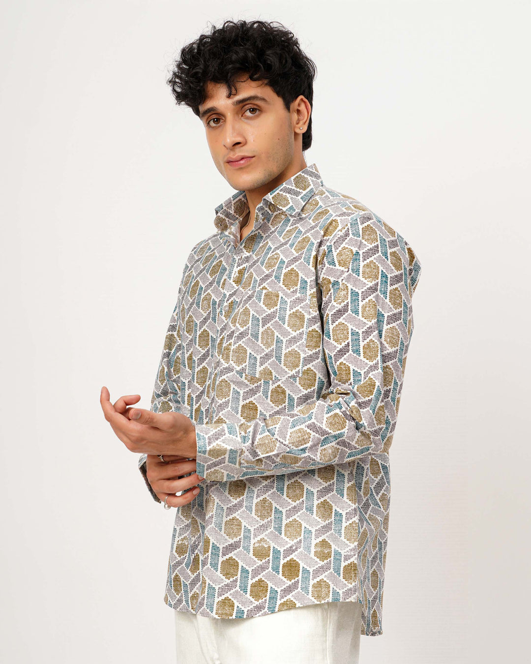 Mustard Links Cotton Poplin Shirt