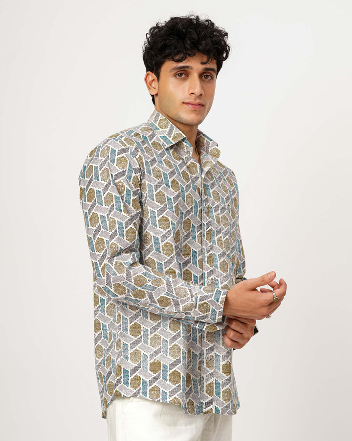 Mustard Links Cotton Poplin Shirt