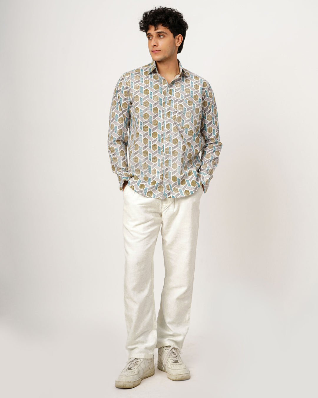 Mustard Links Cotton Poplin Shirt