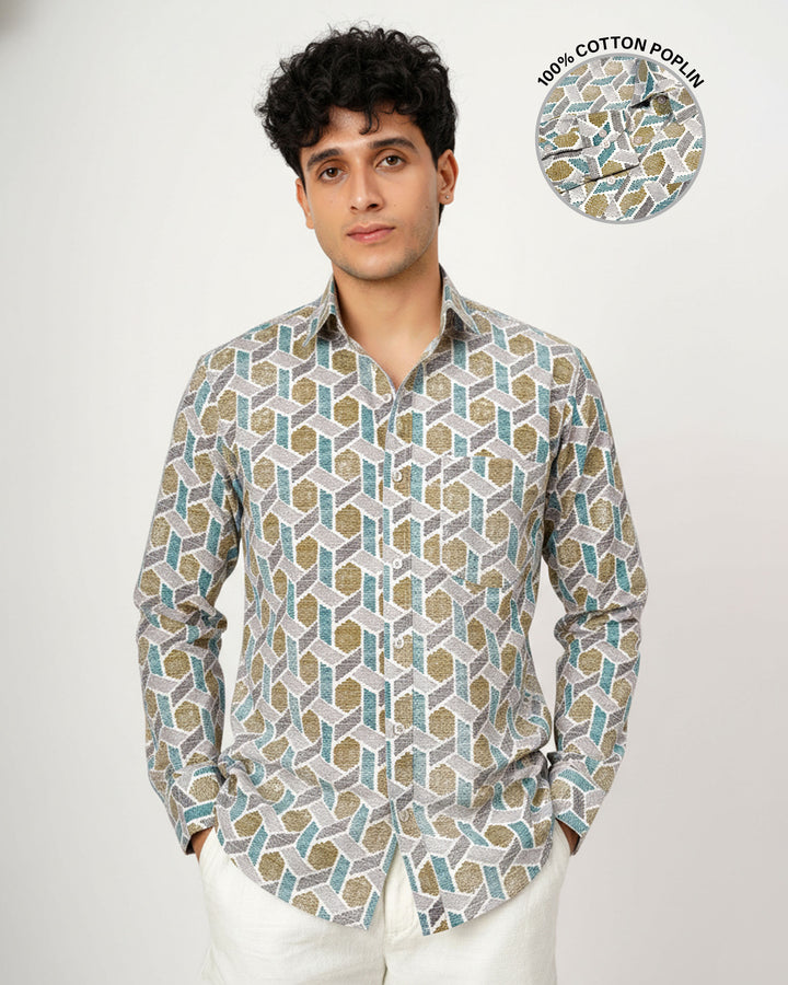 Mustard Links Cotton Poplin Shirt
