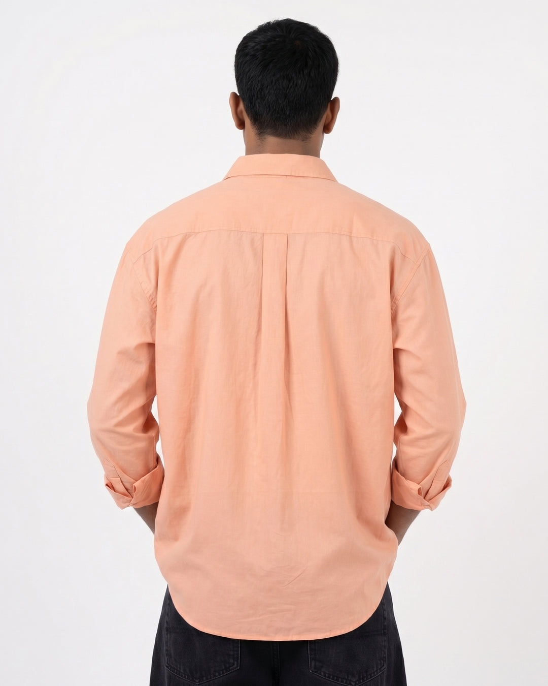 Peach Cotton Poplin Shirt