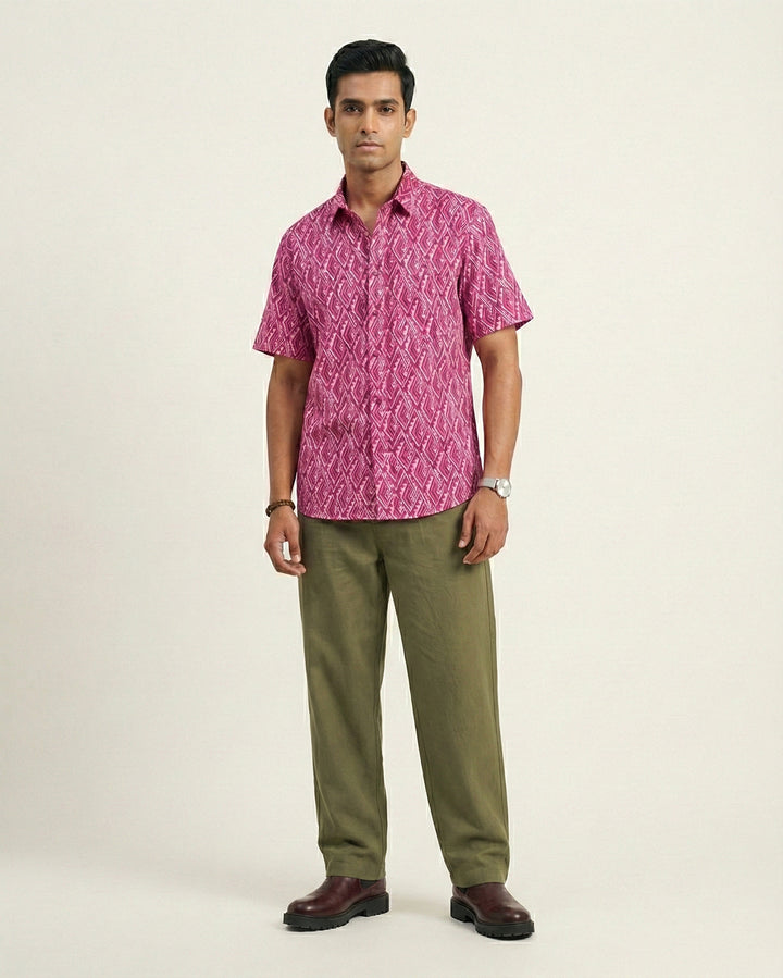 Pink Array Cotton Poplin Shirt