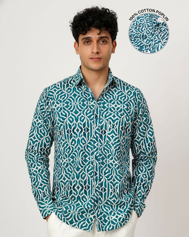 Sea Green Mirage Cotton Poplin Shirt
