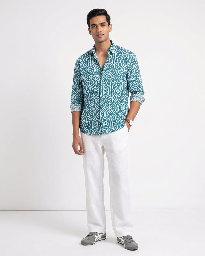 Sea Green Mirage Cotton Poplin Shirt
