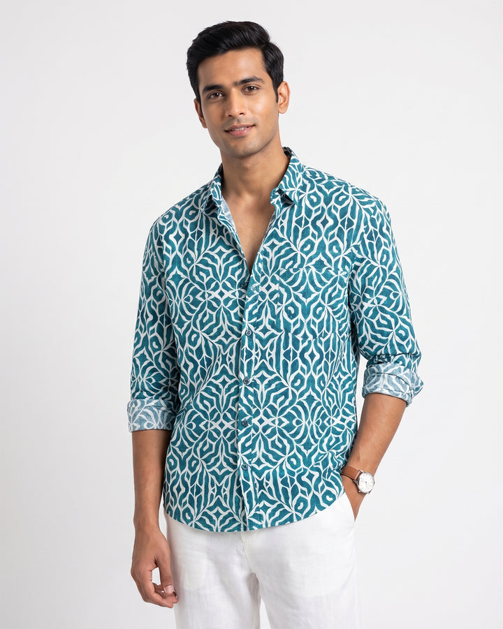 Sea Green Mirage Cotton Poplin Shirt