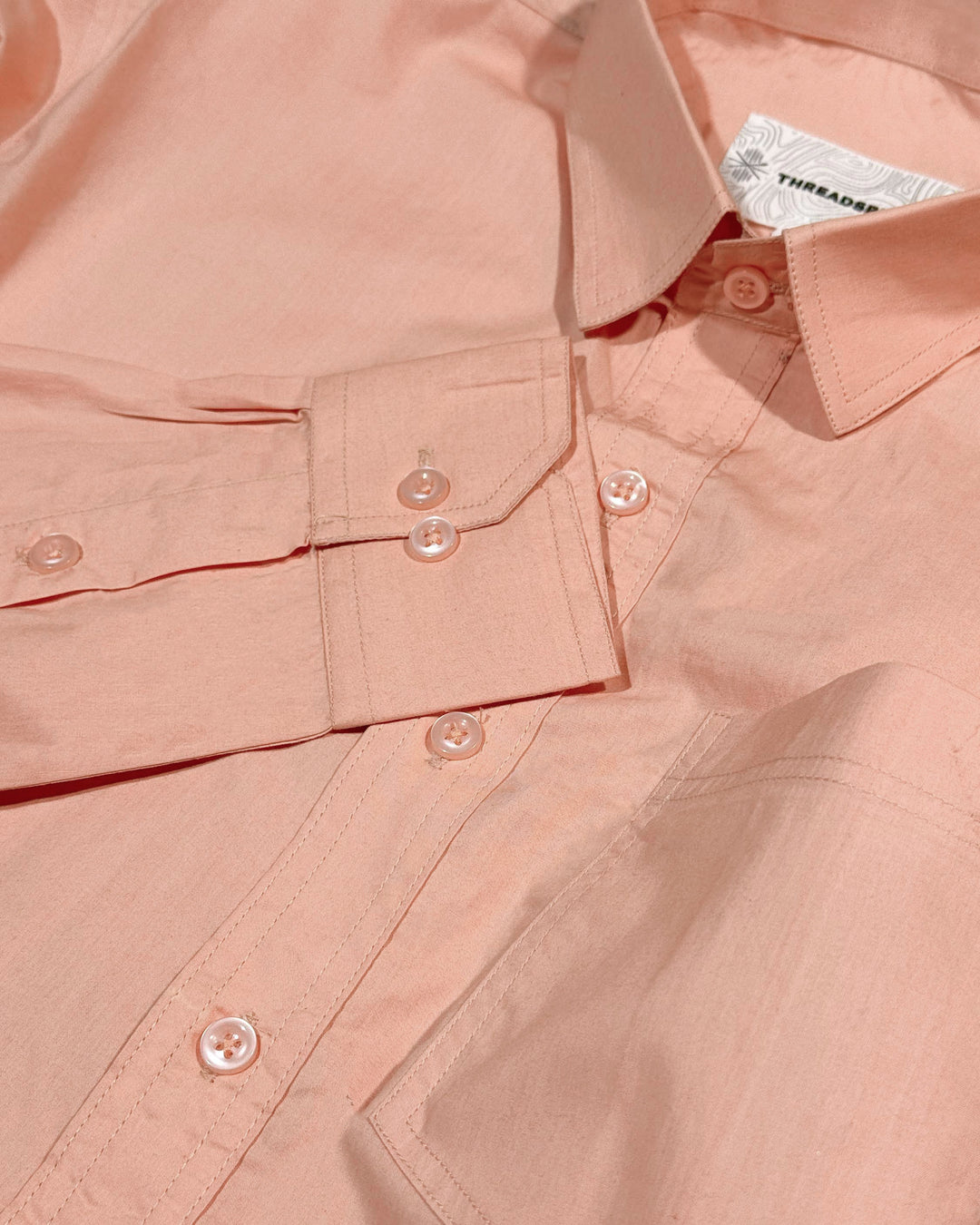 Peach Cotton Poplin Shirt