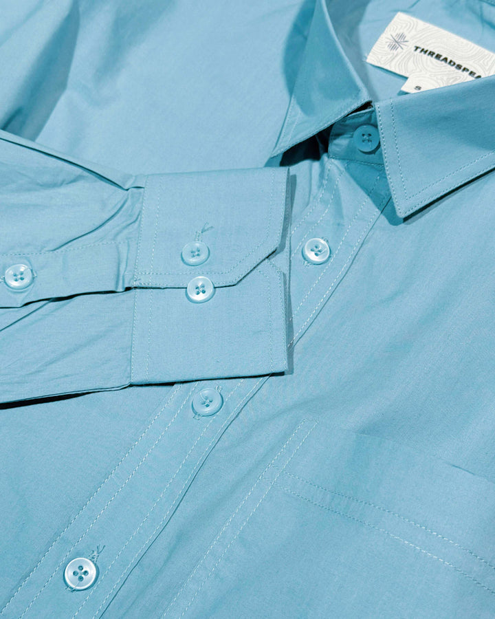 Powder Blue Cotton Poplin Shirt