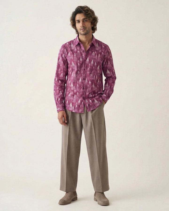 Wine Wedges Cotton Poplin Shirt