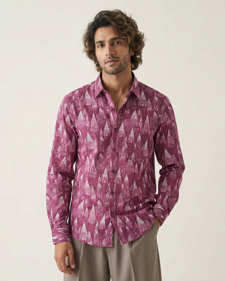 Wine Wedges Cotton Poplin Shirt