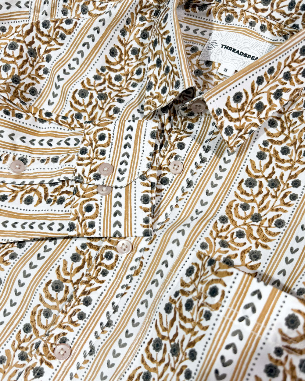 beige printed full sleeve shirt for men
