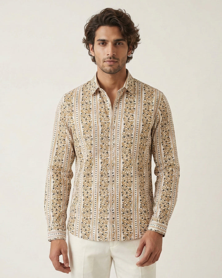 Beige Horizon Cotton Poplin Shirt
