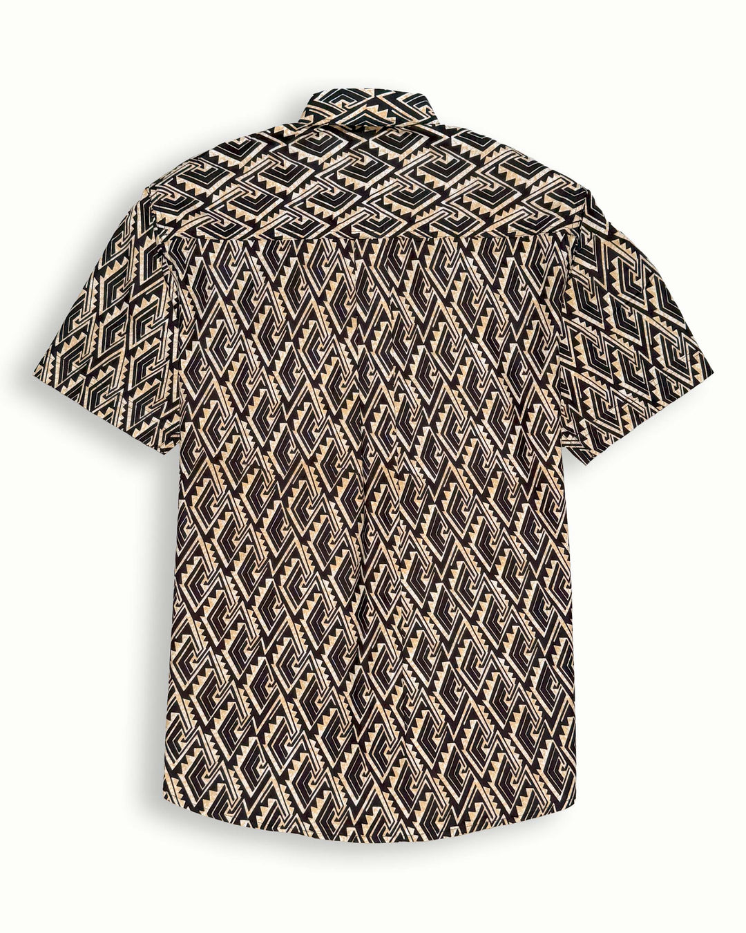 black rust printed half sleeve shirt for men