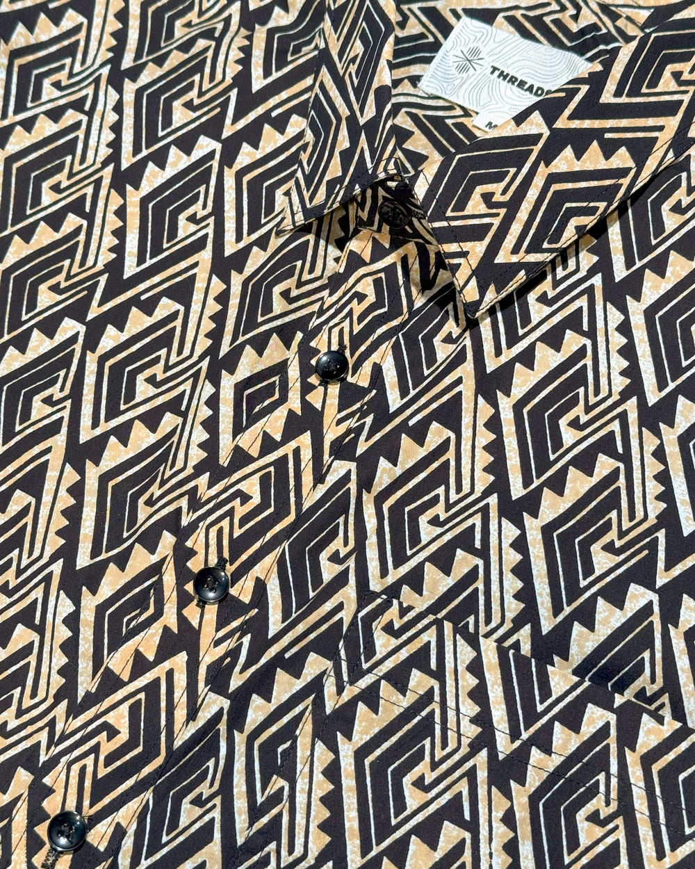 black rust printed half sleeve shirt for men