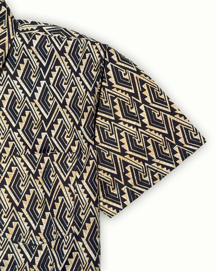 black rust printed half sleeve shirt for men