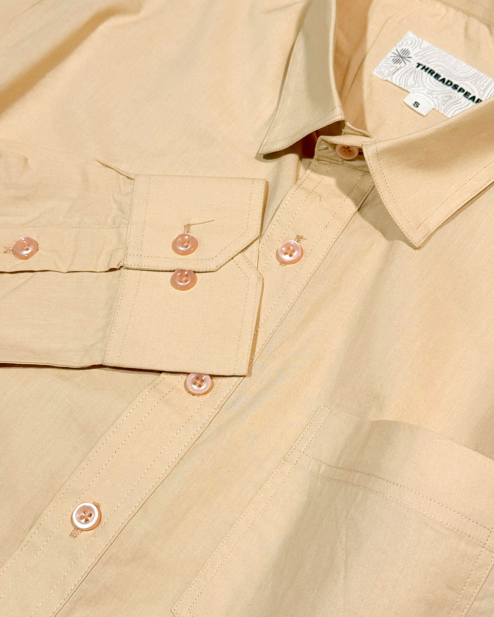 beige full sleeve shirt for men
