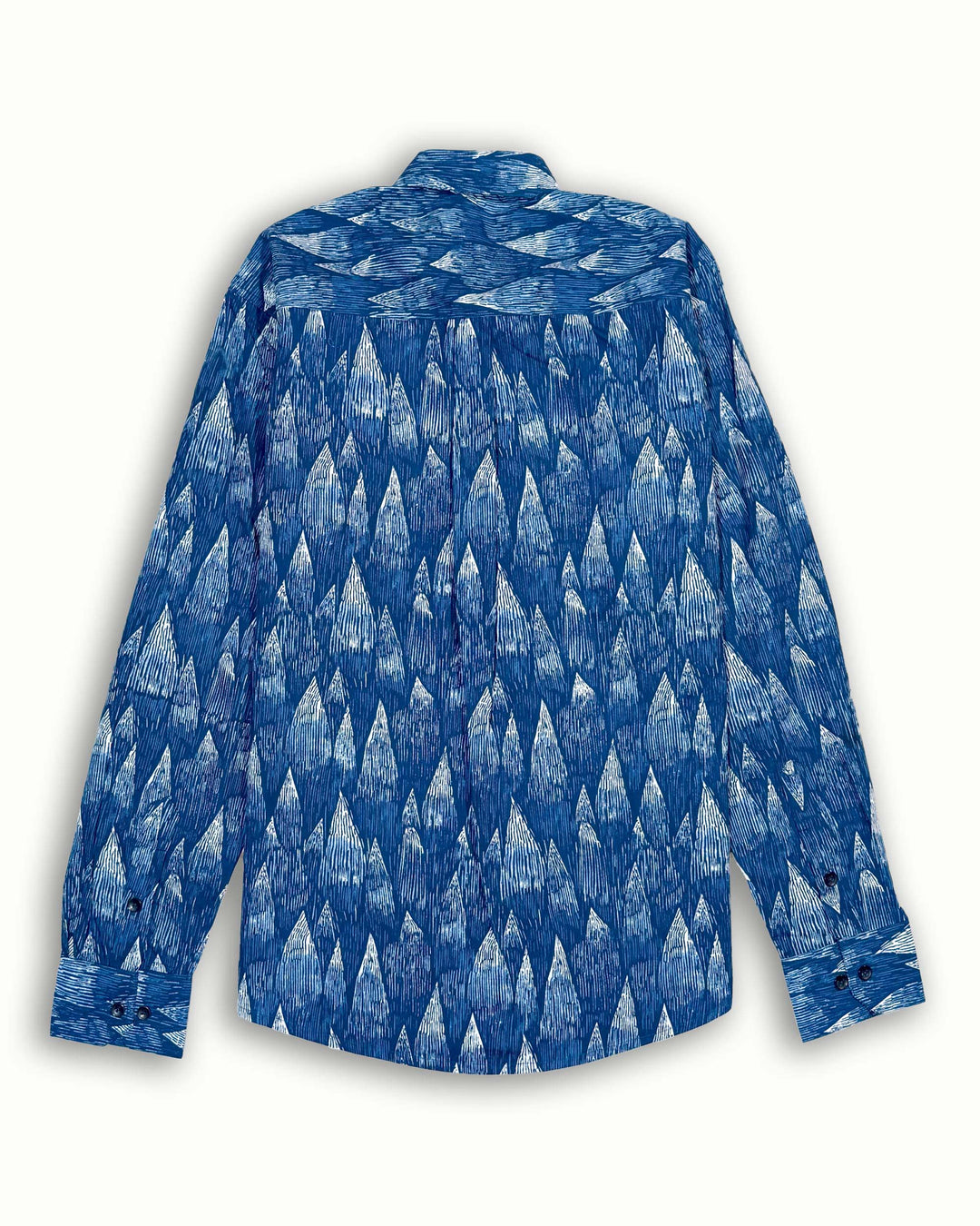 blue printed full sleeve shirt for men