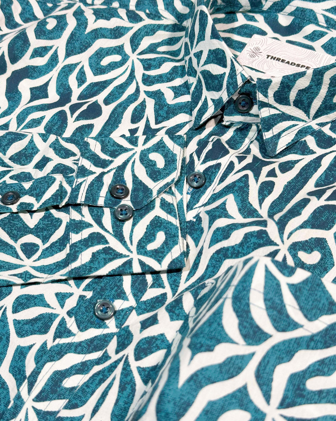 blue green printed full sleeve shirt for men