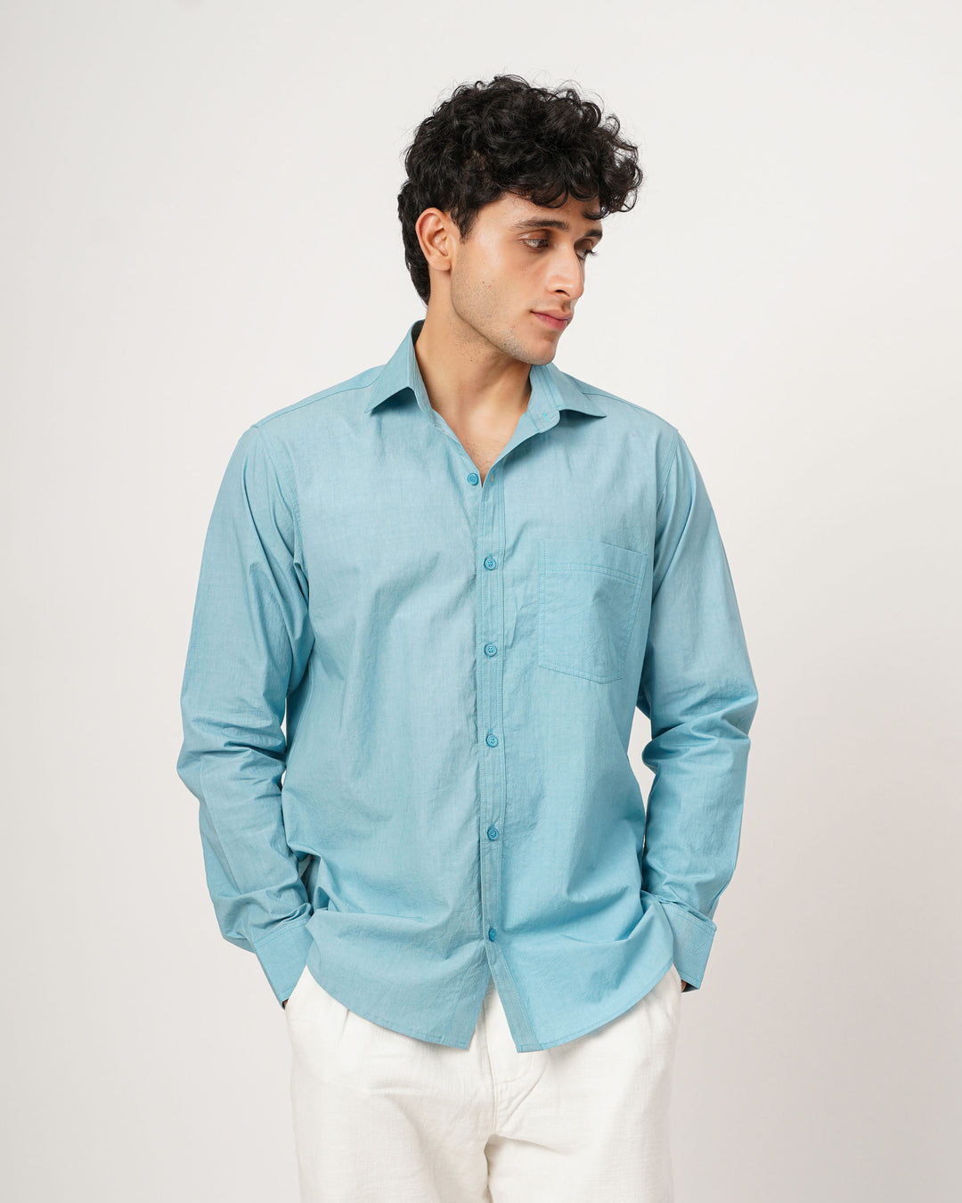 light blue full sleeve shirt for men