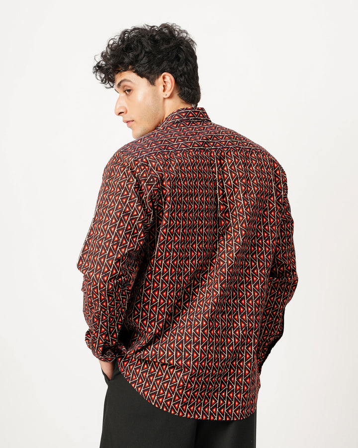 black printed full sleeve shirt for men