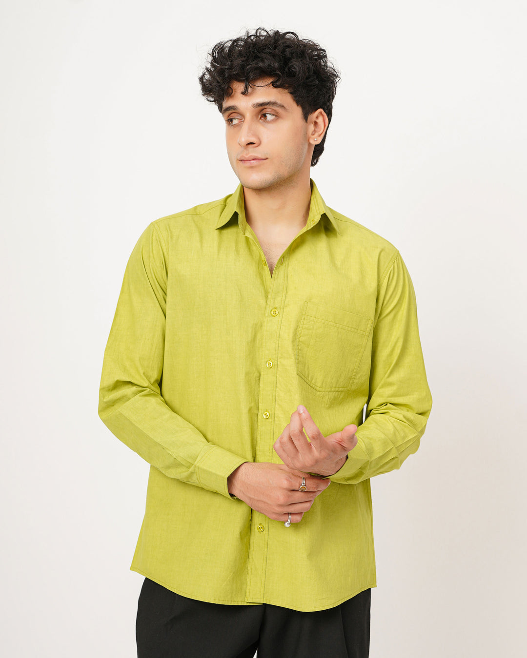 green full sleeve shirt for men