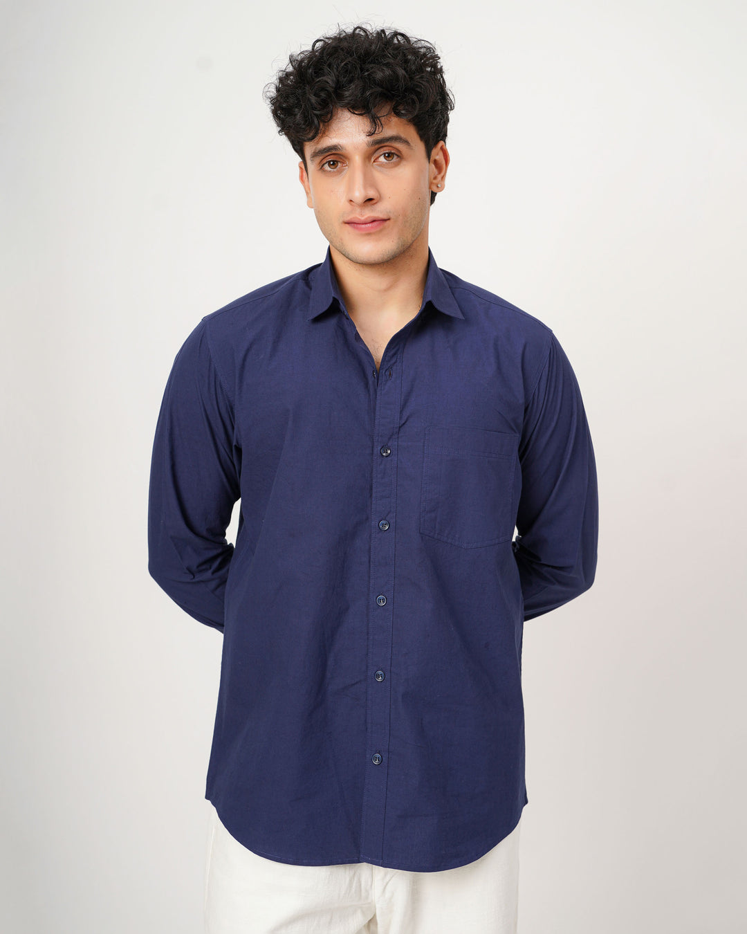 navy blue full sleeve shirt for men
