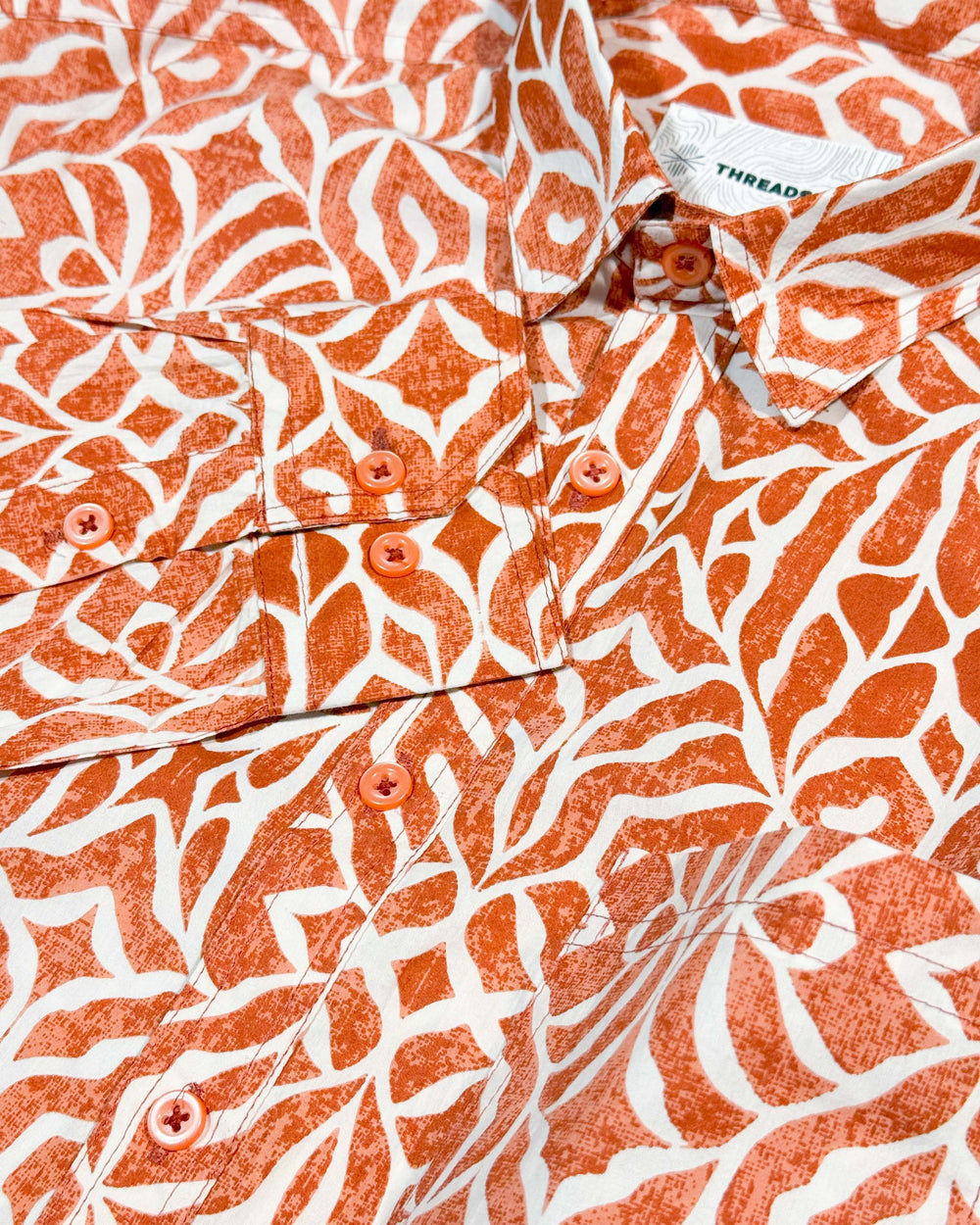 orange printed full sleeve shirt for men