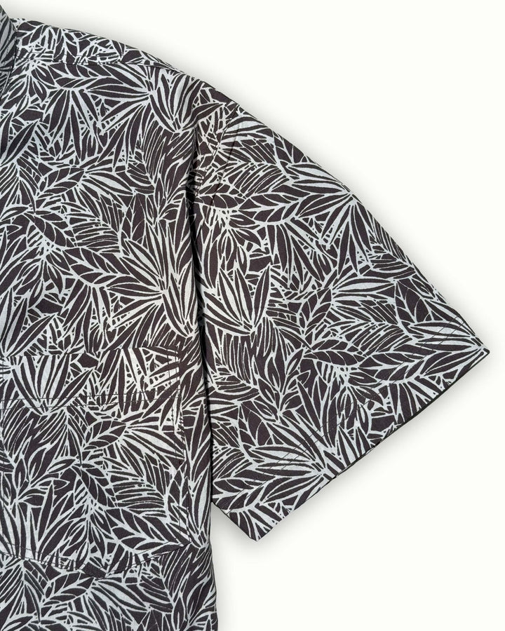 grey printed half sleeve shirt for men