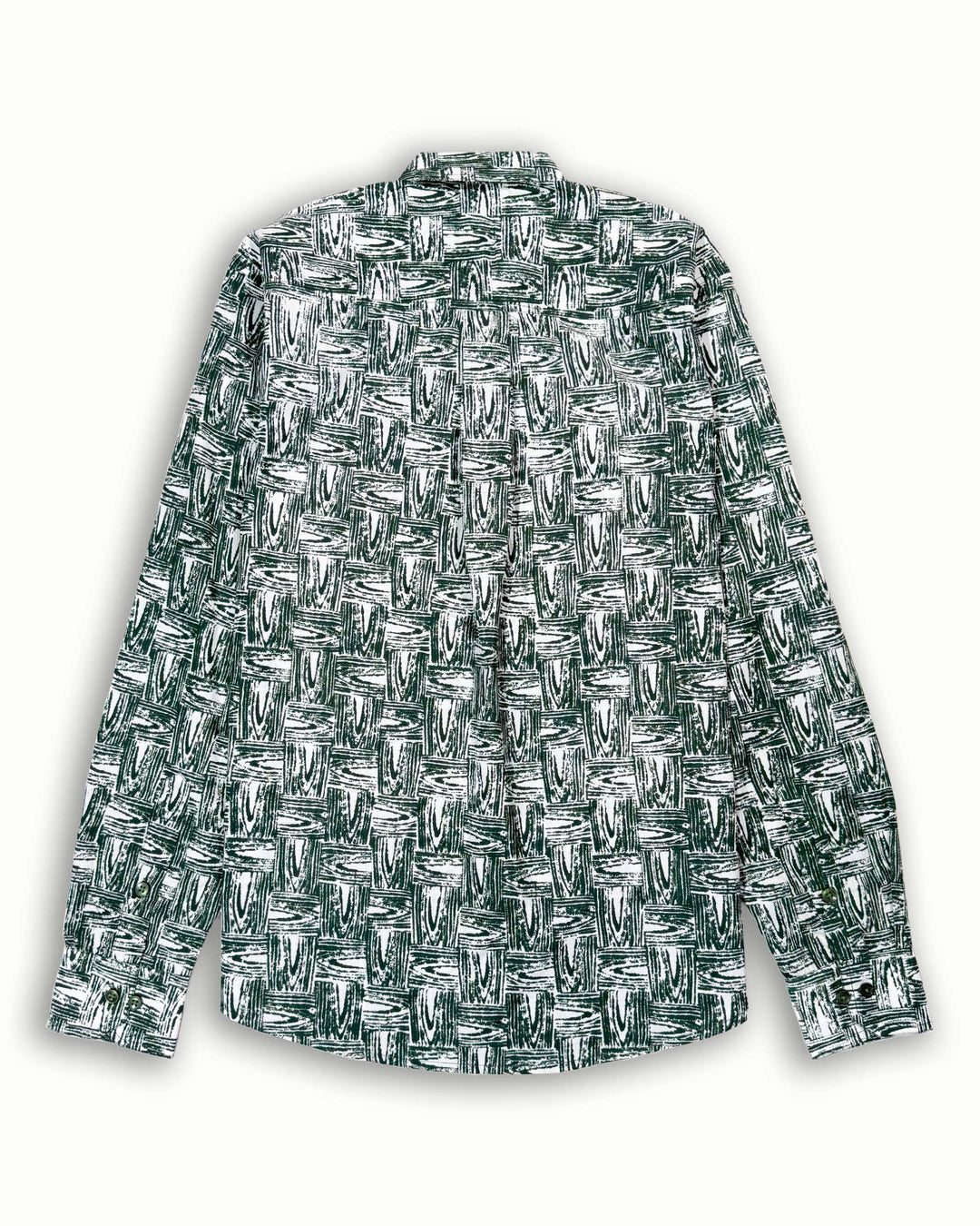 green printed full sleeve shirt for men