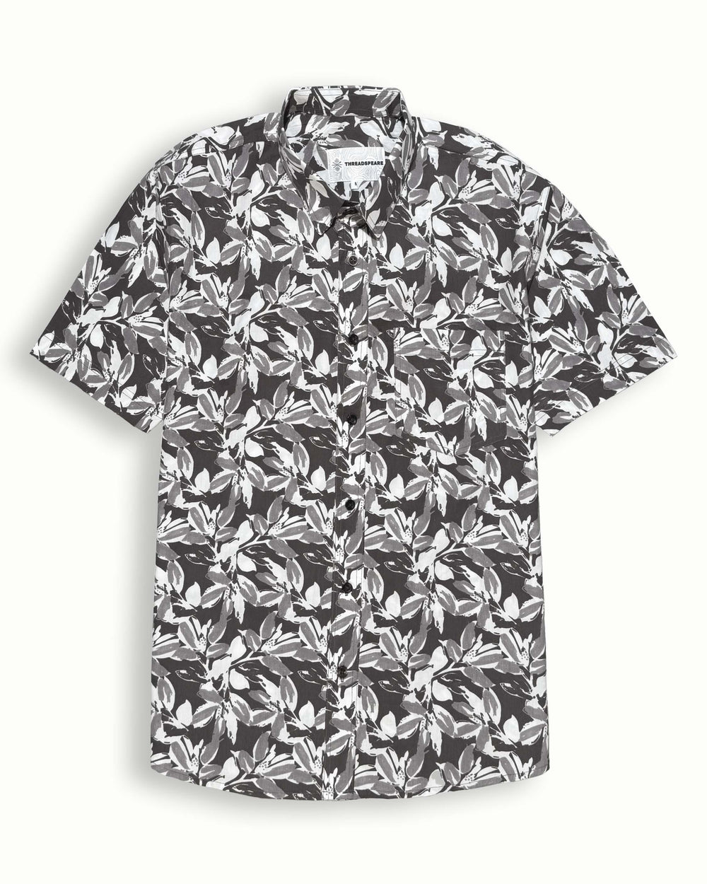 grey printed half sleeve shirt for men