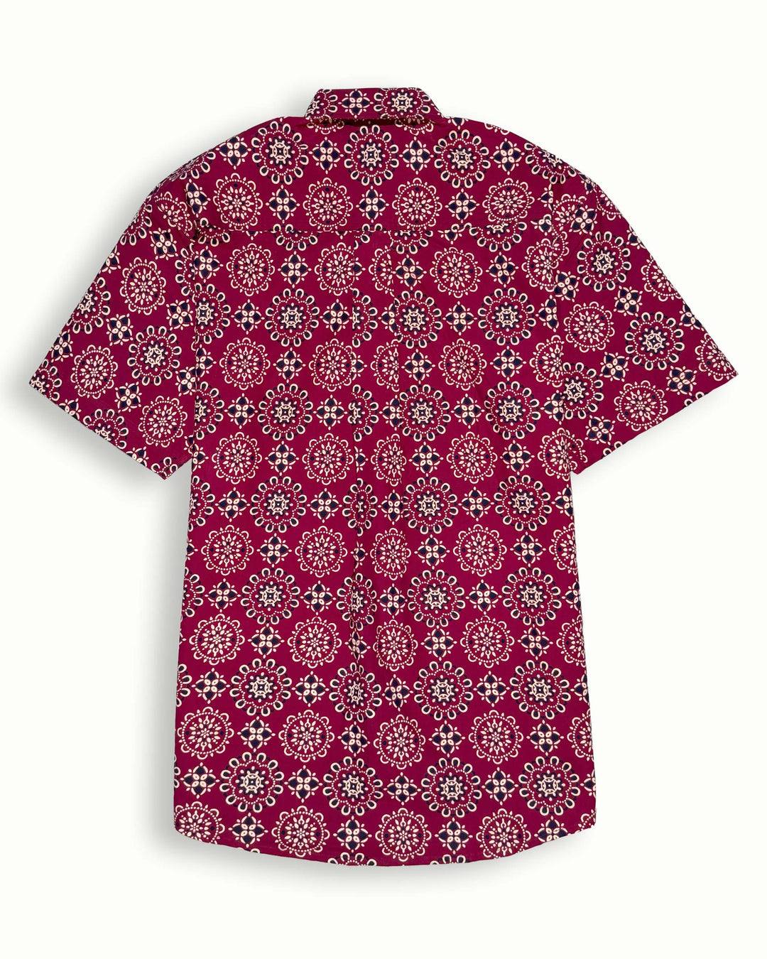 maroon printed half sleeve shirt for men
