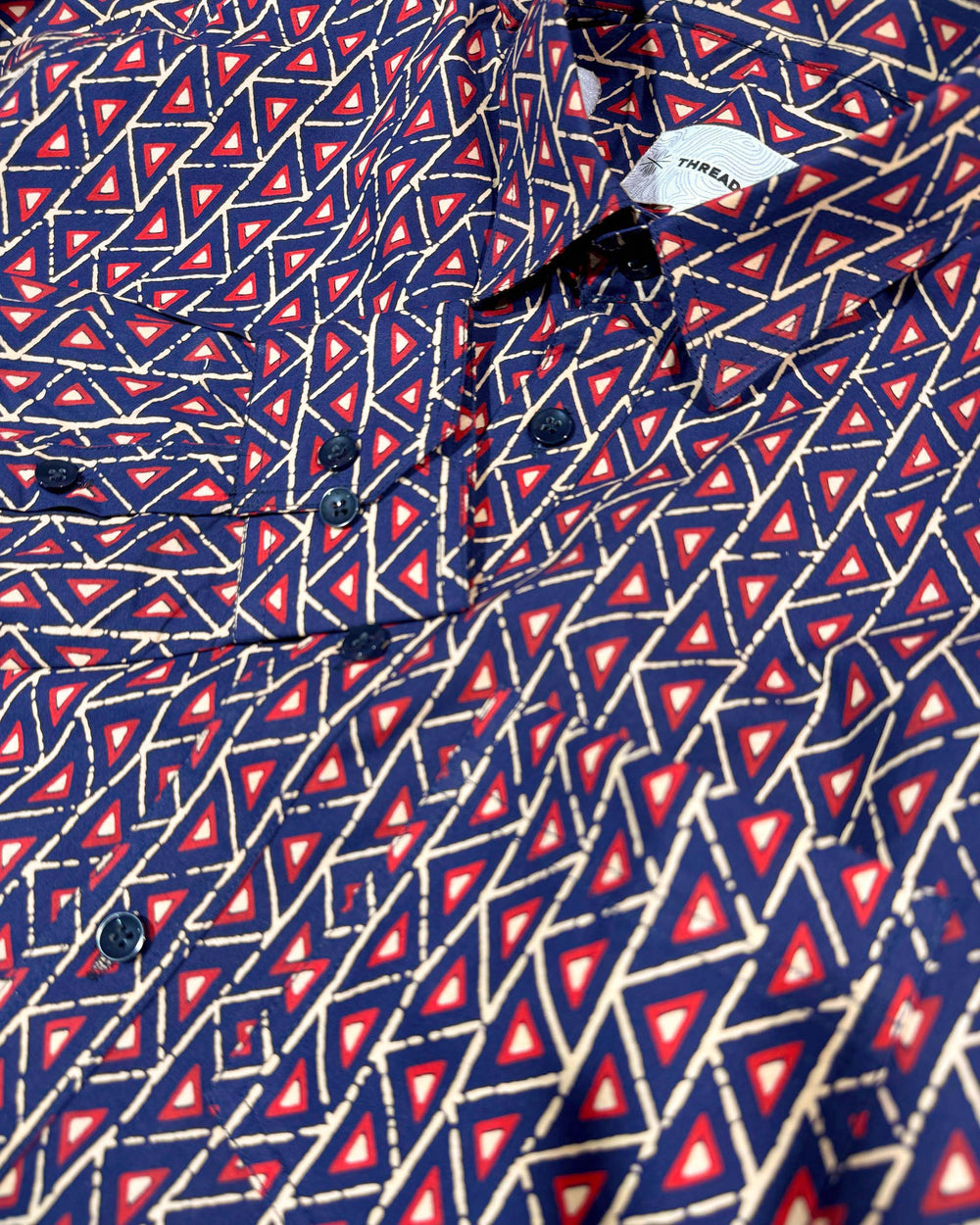 navy blue printed full sleeve shirt for men