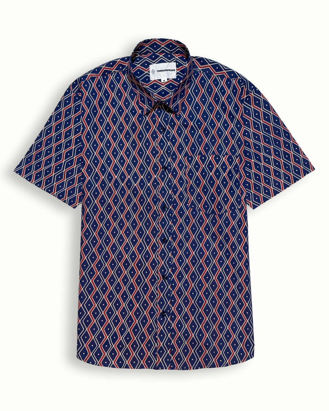 navy blue printed half sleeve shirt for men