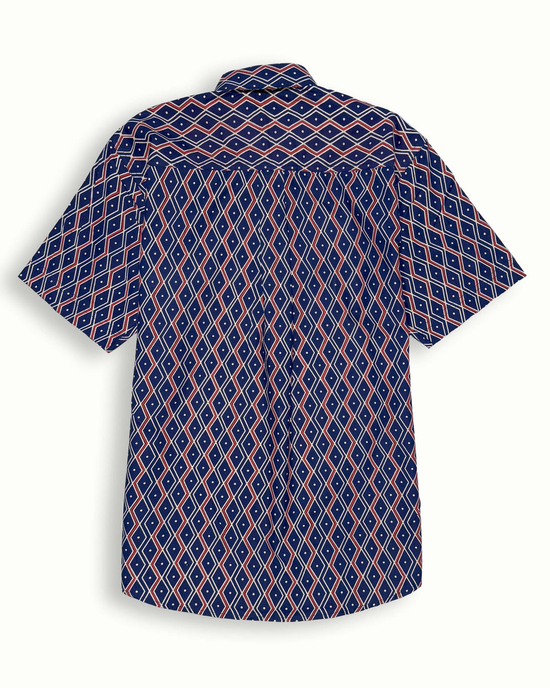 navy blue printed half sleeve shirt for men
