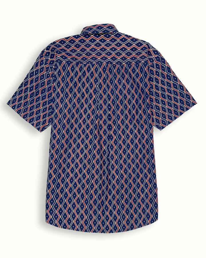 navy blue printed half sleeve shirt for men