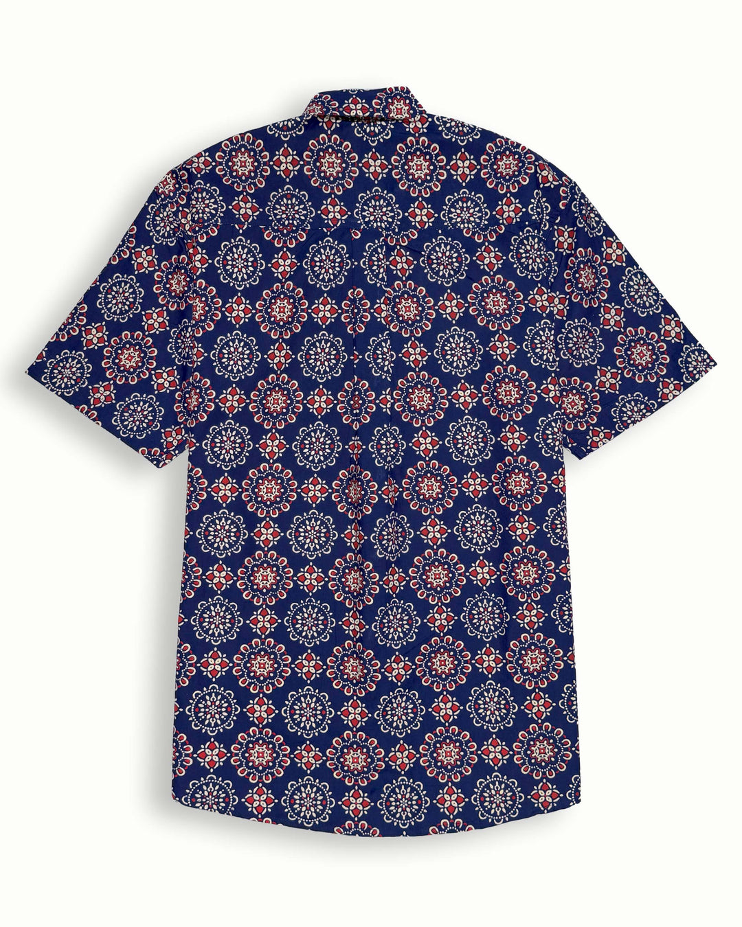 navy blue printed half sleeve shirt for men