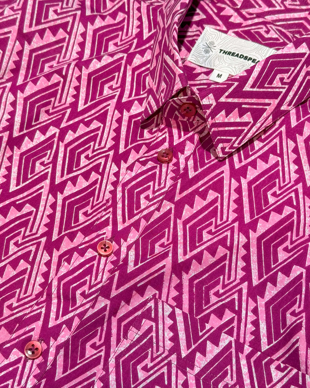 pink printed half sleeve shirt for men