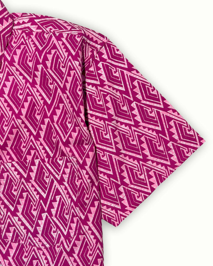 pink printed half sleeve shirt for men