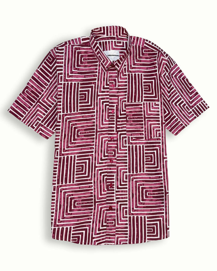 wine printed half sleeve shirt for men