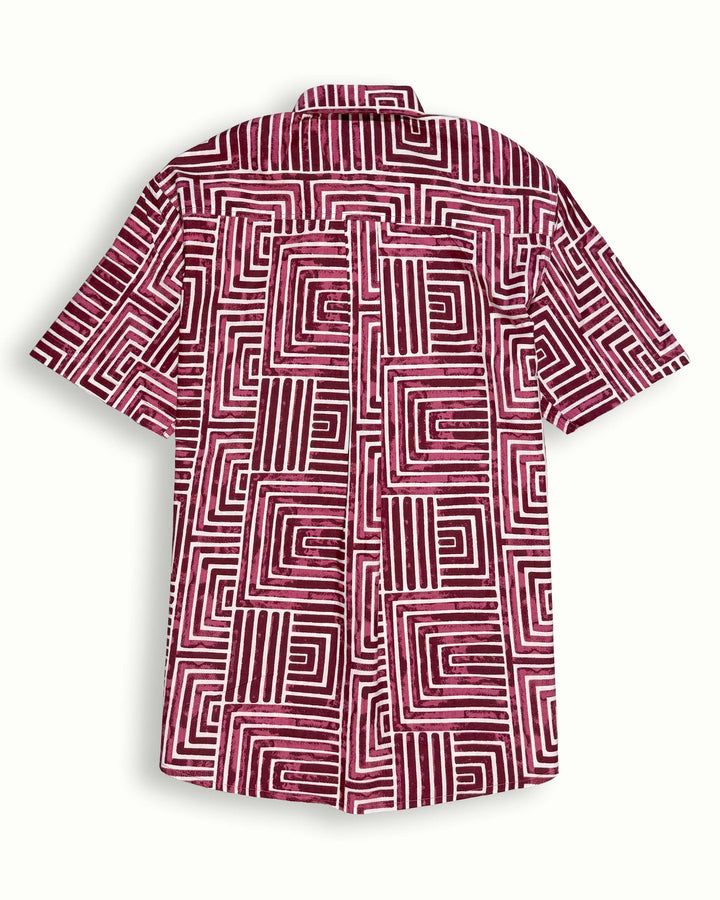wine printed half sleeve shirt for men